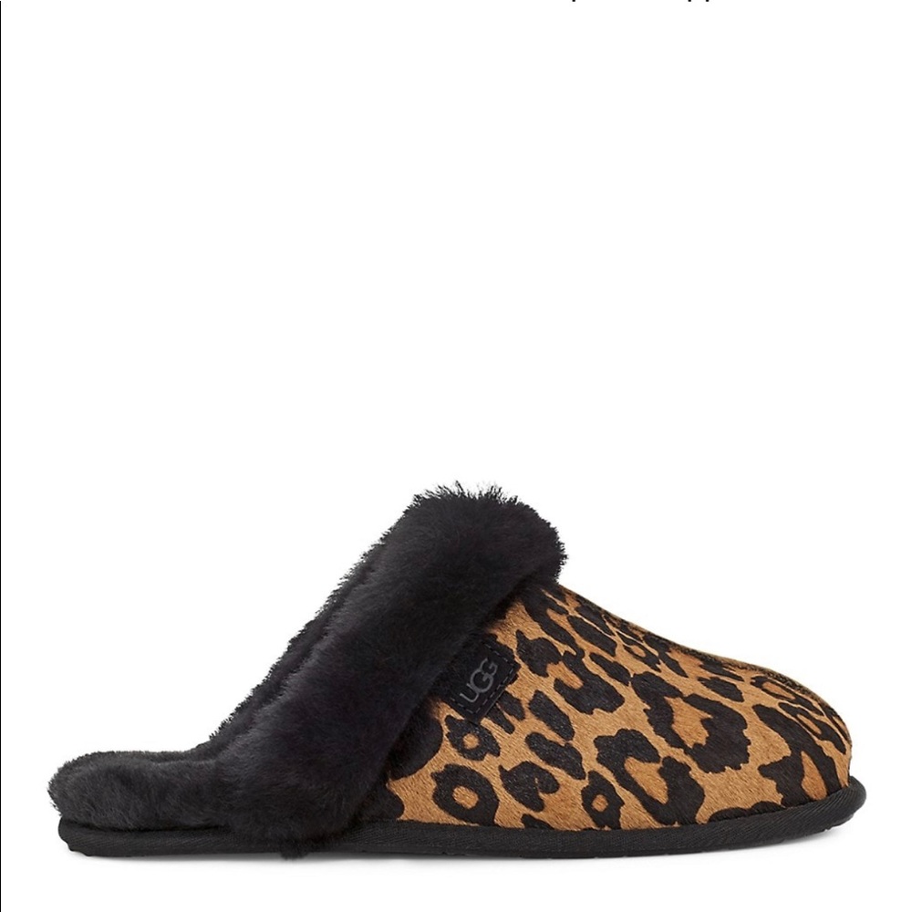 NWT UGG Scuffette II Panther-Print Sheepskin Slippers